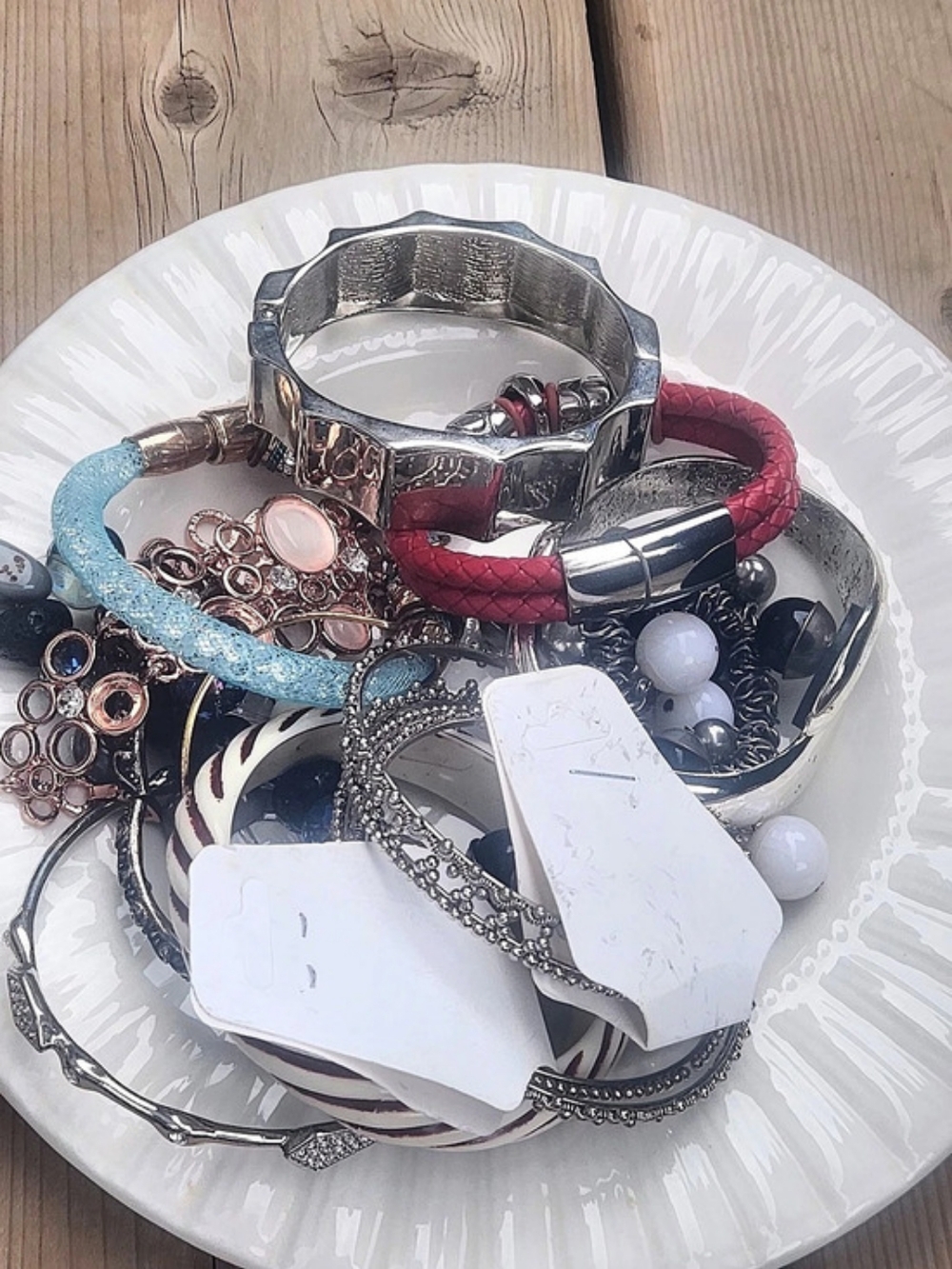 Mixed Bracelet Assortment in Silver & Red
